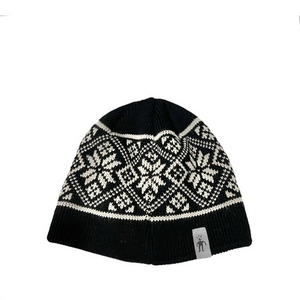 Smartwool Black and Cream Snowflake Beanie